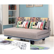 Lazy Sofa Bed with 2 Pillows Folding Iron Durable Frame Convertible Easily Stylish Sofa Couch Beds with Pulleys 3 Size and 5 Colors 