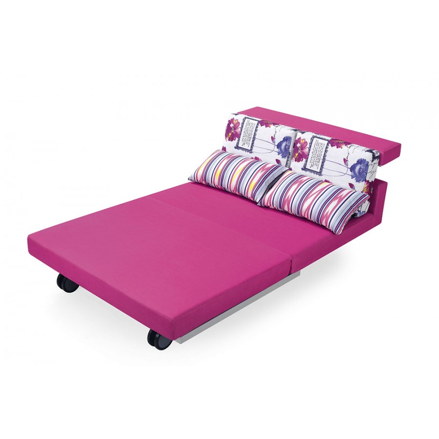 Lazy Sofa Bed with 2 Pillows Folding Iron Durable Frame Convertible Easily Stylish Sofa Couch