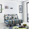 Lazy Sofa Bed with 2 Pillows Folding Iron Durable Frame Convertible Easily Stylish Sofa Couch Beds with Pulleys 3 Size and 5 Colors