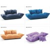 Sofa Bed 2 Seater with 2 Pillows Iron Durable Frame Convertible Easily Various Colors