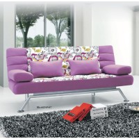 Sofa Bed 2 Seater with 4 Pillows Iron Durable Frame Convertible Easily Various Colors