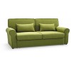 Sofa Bed 2 Seater with 2 Pillows Iron Durable Frame Convertible Easily