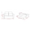 Sofa Bed 2 Seater with 2 Pillows Iron Durable Frame Convertible Easily