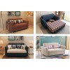 Sofa Bed 2 Seater with 2 Pillows Hardwood Durable Frame Convertible Easily