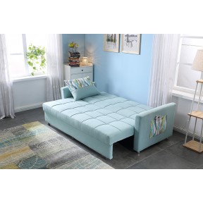 Sofa Bed with 3 Pillows Folding Iron Durable Frame Convertible Easily Printable