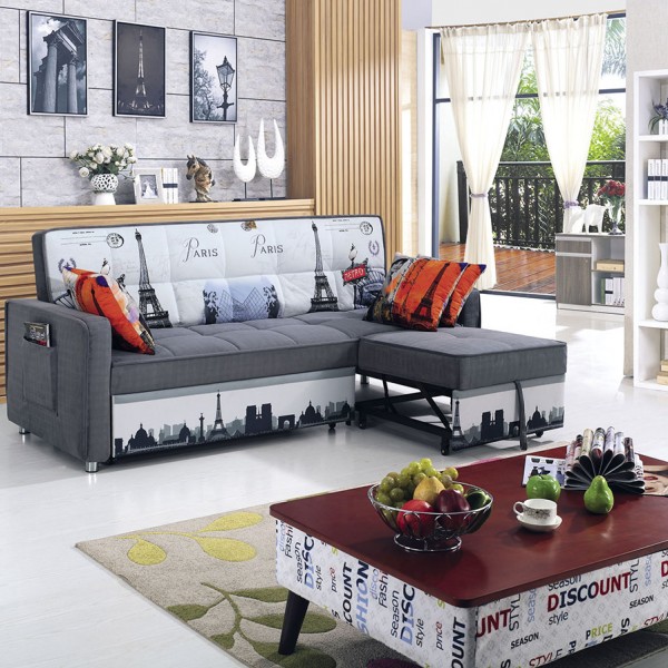 Folding Functional Sofa Bed Fashion Bunk Bed for Living Room Furniture Iron Durable Frame