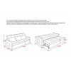 Sofa Bed with 3 Pillows Folding Iron Durable Frame Convertible Easily