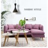 Three Seater Sofa with 3 Pillows Modern Nordic Style Solid Wood Cotton 5 Colors