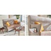 Folding Lazy Sofa Chair 2 Seater with 2 Pillows Wooden Durable Frame Convertible Easily Stylish Sofa Couch Beds